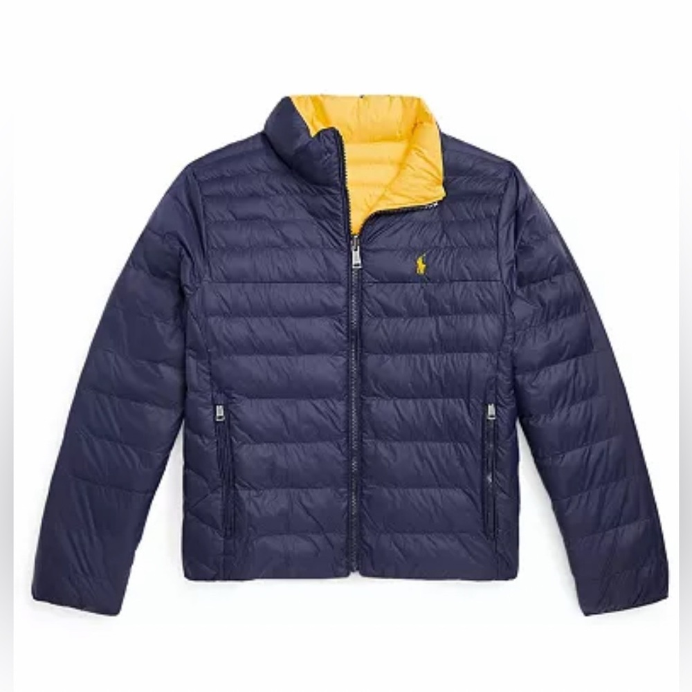 Polo Ralph Lauren Kids Unisex P-Layer 2 Reversible Jacket Blue/Yellow - M 10/12